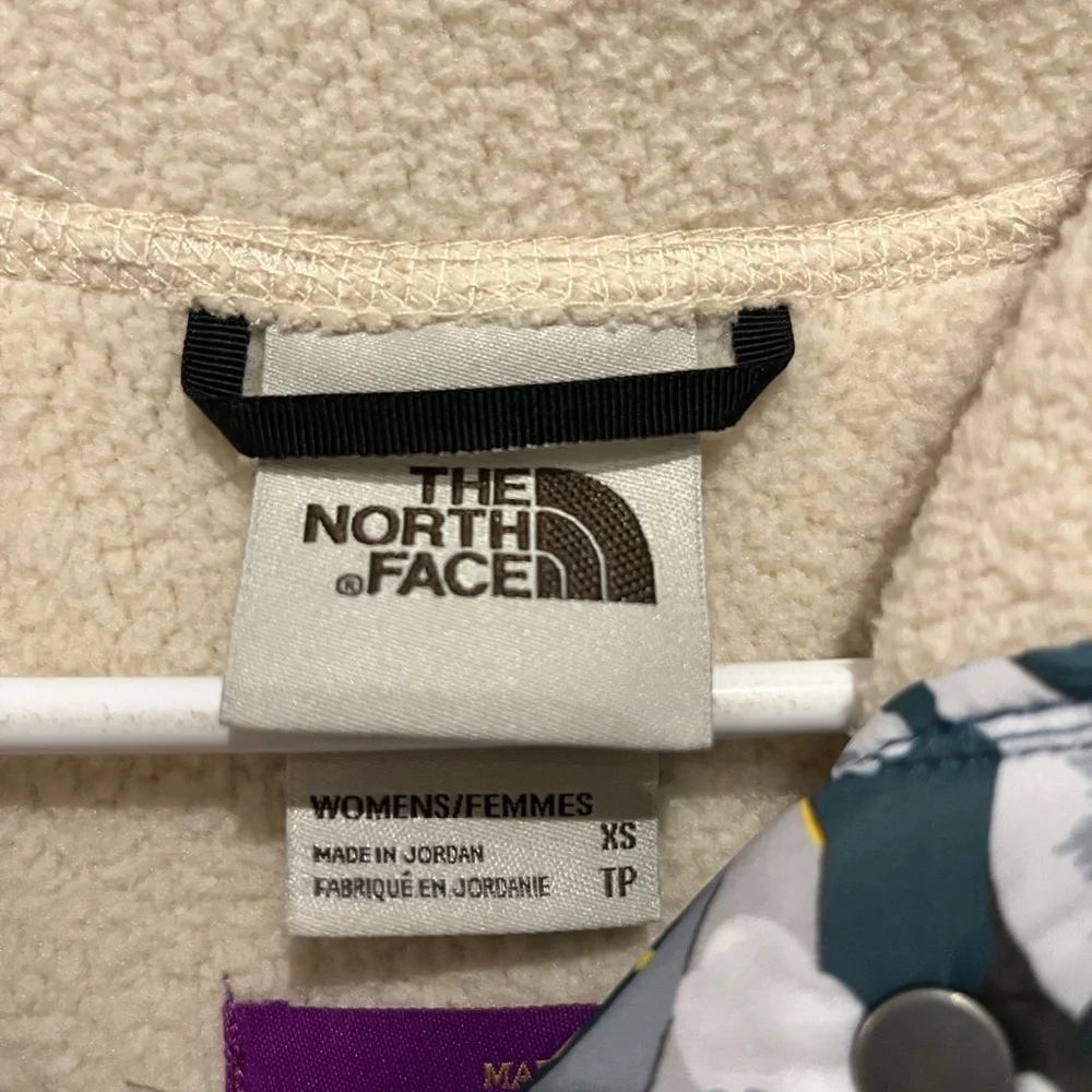The north‎ face women's liberty cragmont 1/4 zip fleece white & floral jacket XS